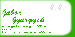 gabor gyurgyik business card